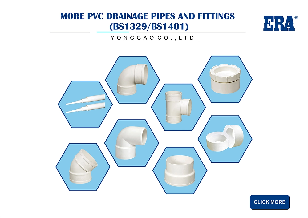 DIN Standard ISO En BS1329/BS1401 Standard UPVC Drainage Pipes for Water