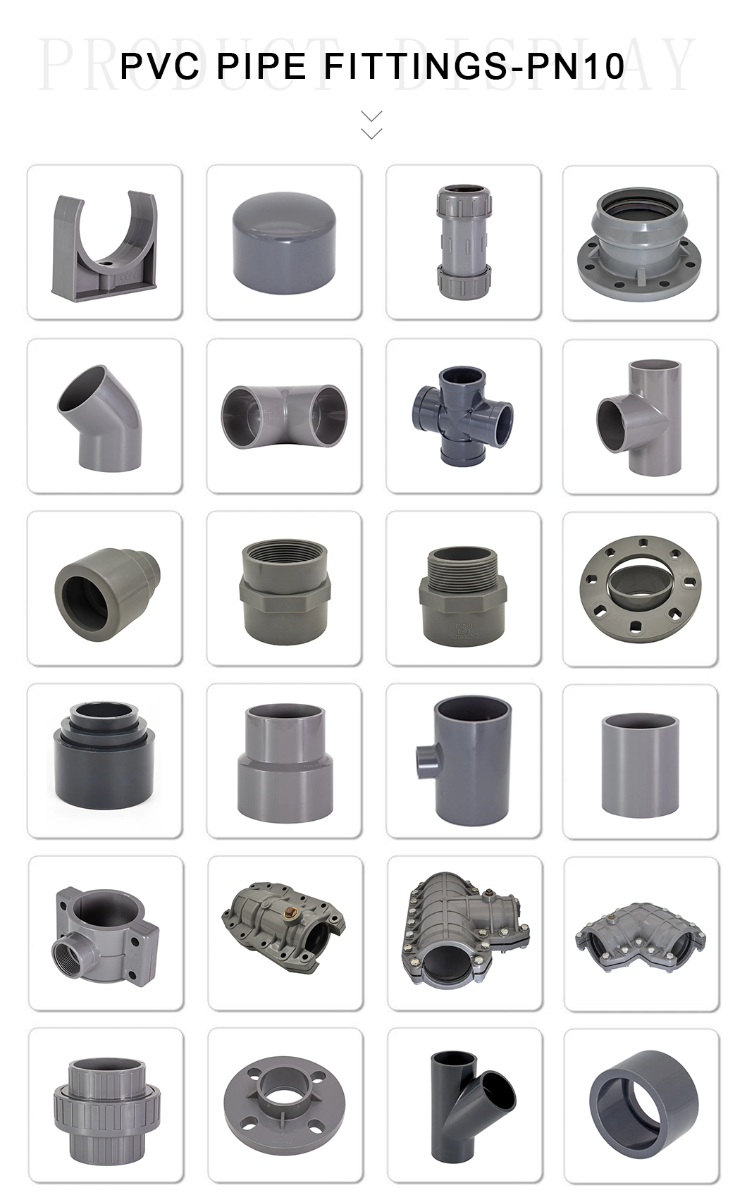 High Quality Pressure Elbow Pipe Fitting for Water Supply Rubber Ring Joint PVC Plumbing Pipe and Fittings