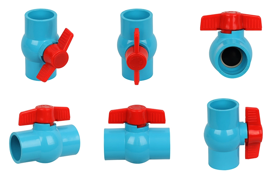 PP UPVC Compact Ball Valve Handles PVC Valves Threaded