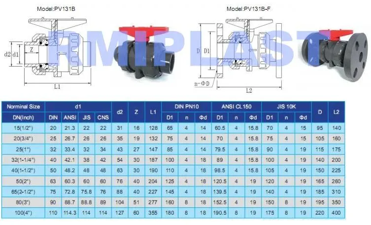 Plastic PVC UPVC CPVC Socket Welding Ball Valve PVDF Union Ball Valve of Flange End Socketed Water Valves by JIS 10K ANSI Cl150 DIN Pn10 for Irrigation